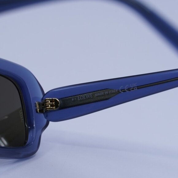 Loewe LW40158I 84E Sunglasses Shiny Blue Rectangle Frame - Picture 7 of 10